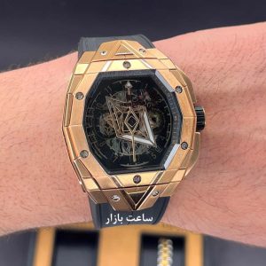 ساعت هابلوت رزگلد مردانه Hublot RoseGold Spirit of Big Bang Sang Bleu