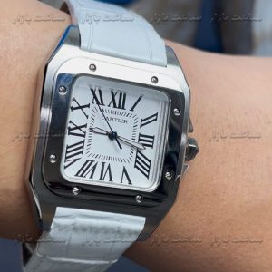 ساعت کارتیه زنانه سفید Cartier Santos W0021