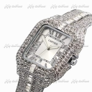 ساعت زنانه کارتیه فول نگین سیلور Cartier Diamonds S1411A