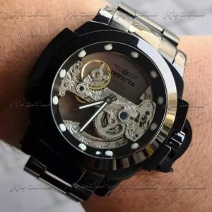 ساعت اینویکتا اتوماتیک طلایی پشت شیشه ای مشکی Invicta Ghost BLA01 