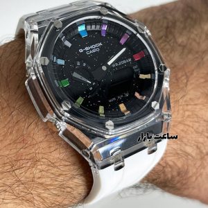 ساعت جی شاک سفید ایندکس رنگی G-Shock GA2100 WCOD09