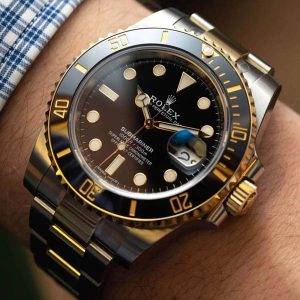 ساعت رولکس ساب مارینر سیلور گلد صفحه مشکی Rolex Submariner