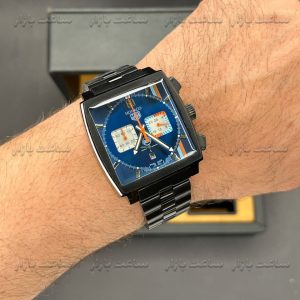 ساعت تگ هویر موناکو مشکی صفحه آبی مدل گلف TAG Heuer BLB44G