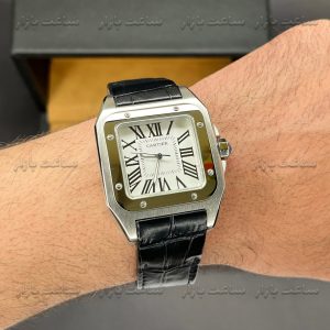 ساعت کارتیه سانتوس مردانه بند چرمی Cartier Santos LMB040