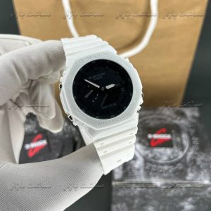 ساعت جی شاک سفید صفحه مشکی G-Shock GA2100 BDW01