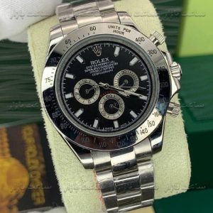 ساعت رولکس دیتونا سیلور صفحه مشکی Rolex Daytona 6642SBD
